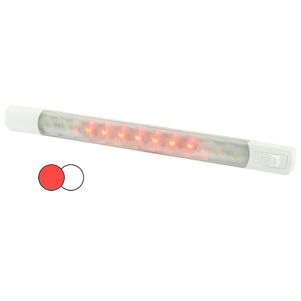 Hella Marine Surface Strip Light w/Switch - White/Red LEDs - 12V [958121001] - Bulluna.com