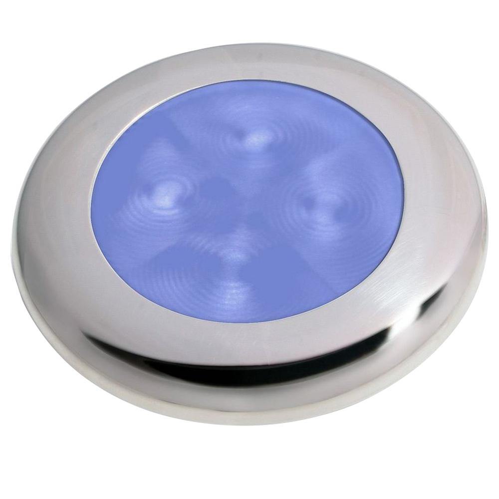 Hella Marine Polished Stainless Steel Rim LED Courtesy Lamp - Blue [980503221] - Bulluna.com