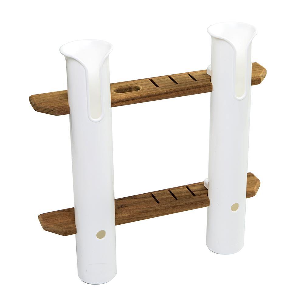 Whitecap Teak 2-Rod Tournament Storage Rack [63448] - Bulluna.com