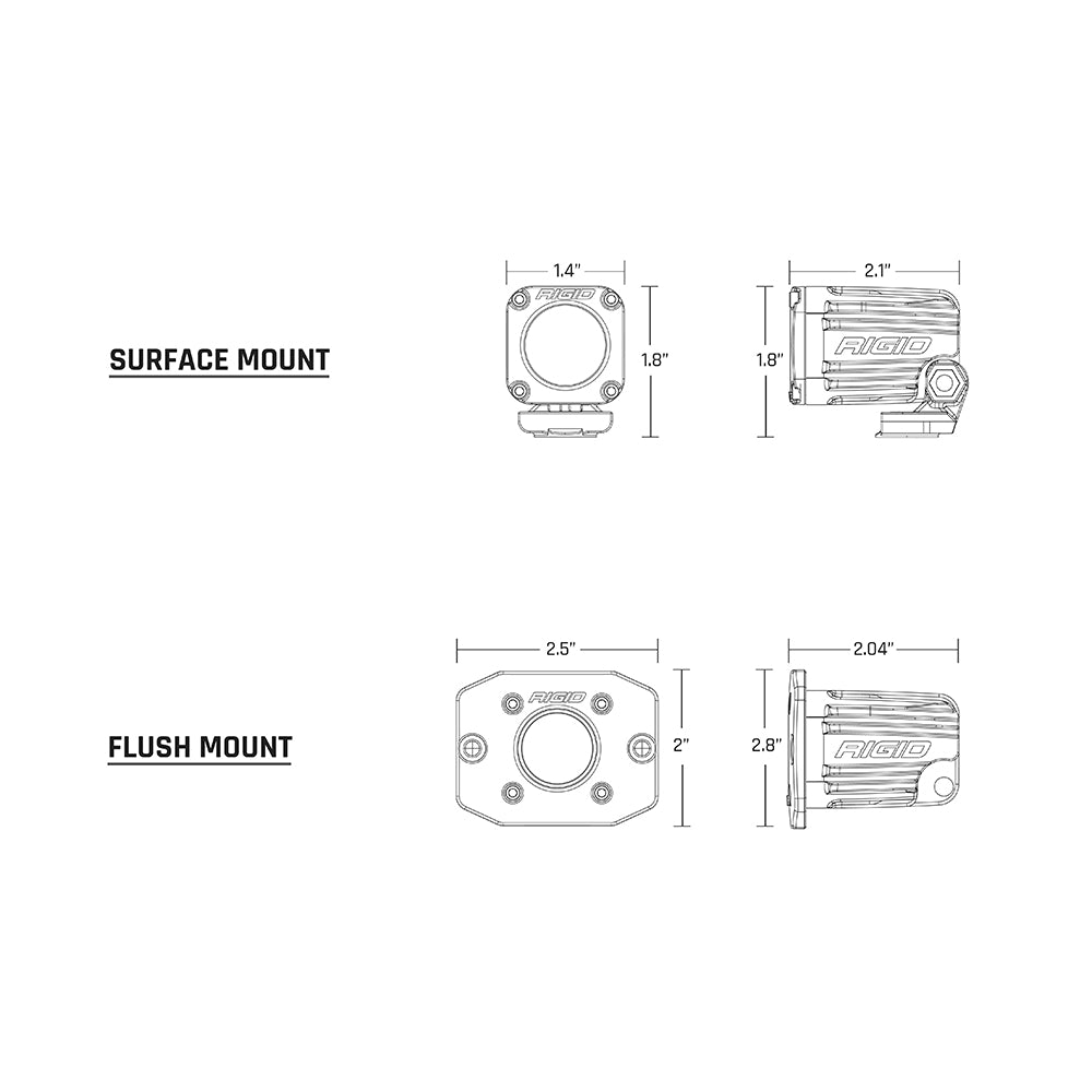 RIGID Industries Ignite Surface Mount Diffused - Pair - Black [20541]