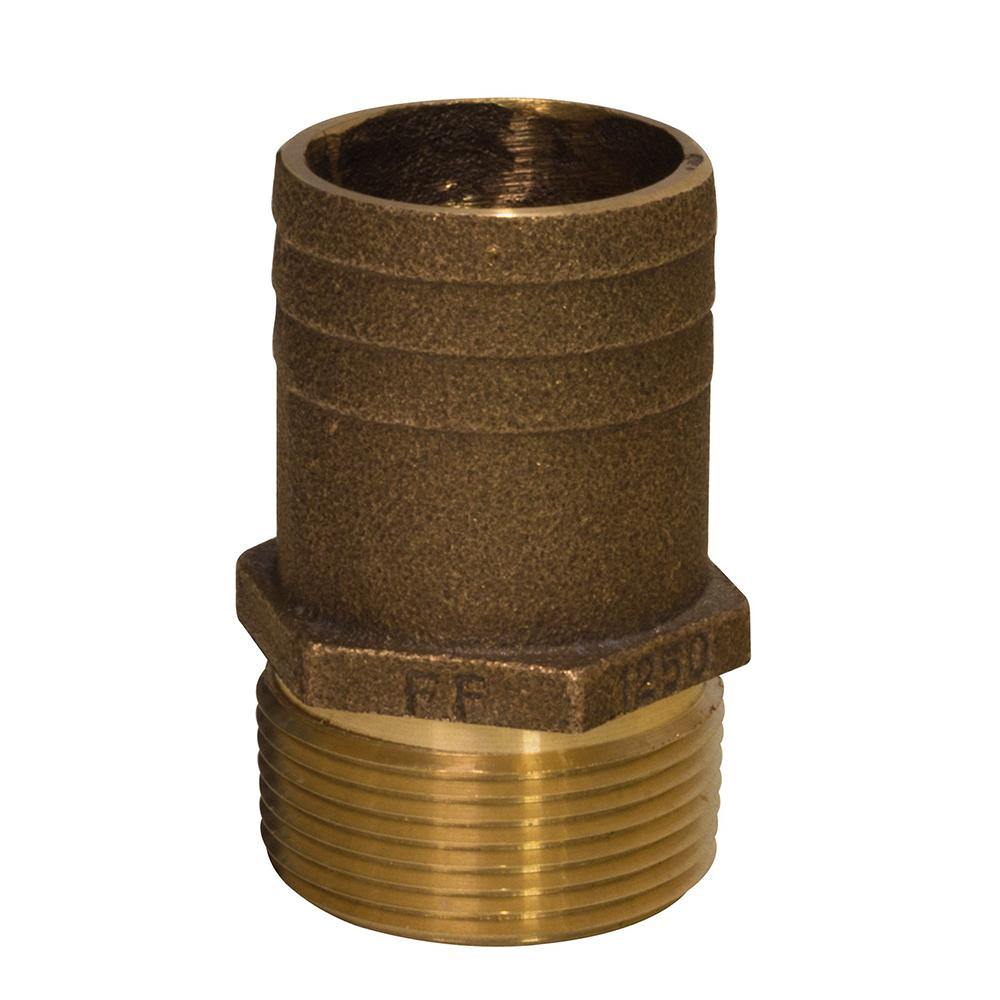 GROCO 1/2" NPT x 3/4" Bronze Full Flow Pipe to Hose Straight Fitting [FF-500] - Bulluna.com