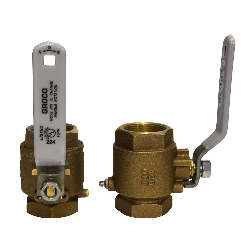 GROCO 1/2" NPT Bronze In-Line Ball Valve [IBV-500] - Bulluna.com