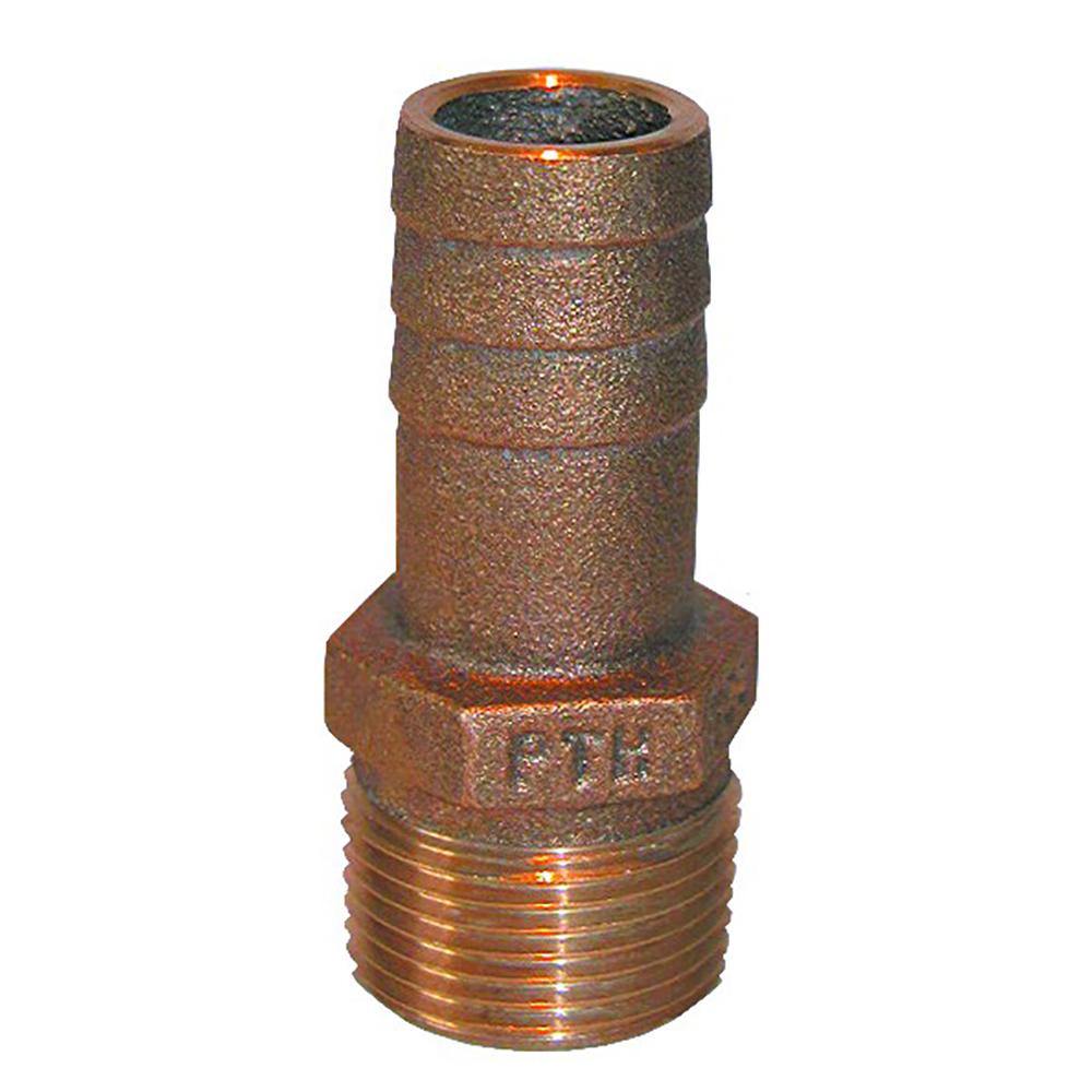 GROCO 1/2" NPT x 1/2" ID Bronze Pipe to Hose Straight Fitting [PTH-500] - Bulluna.com