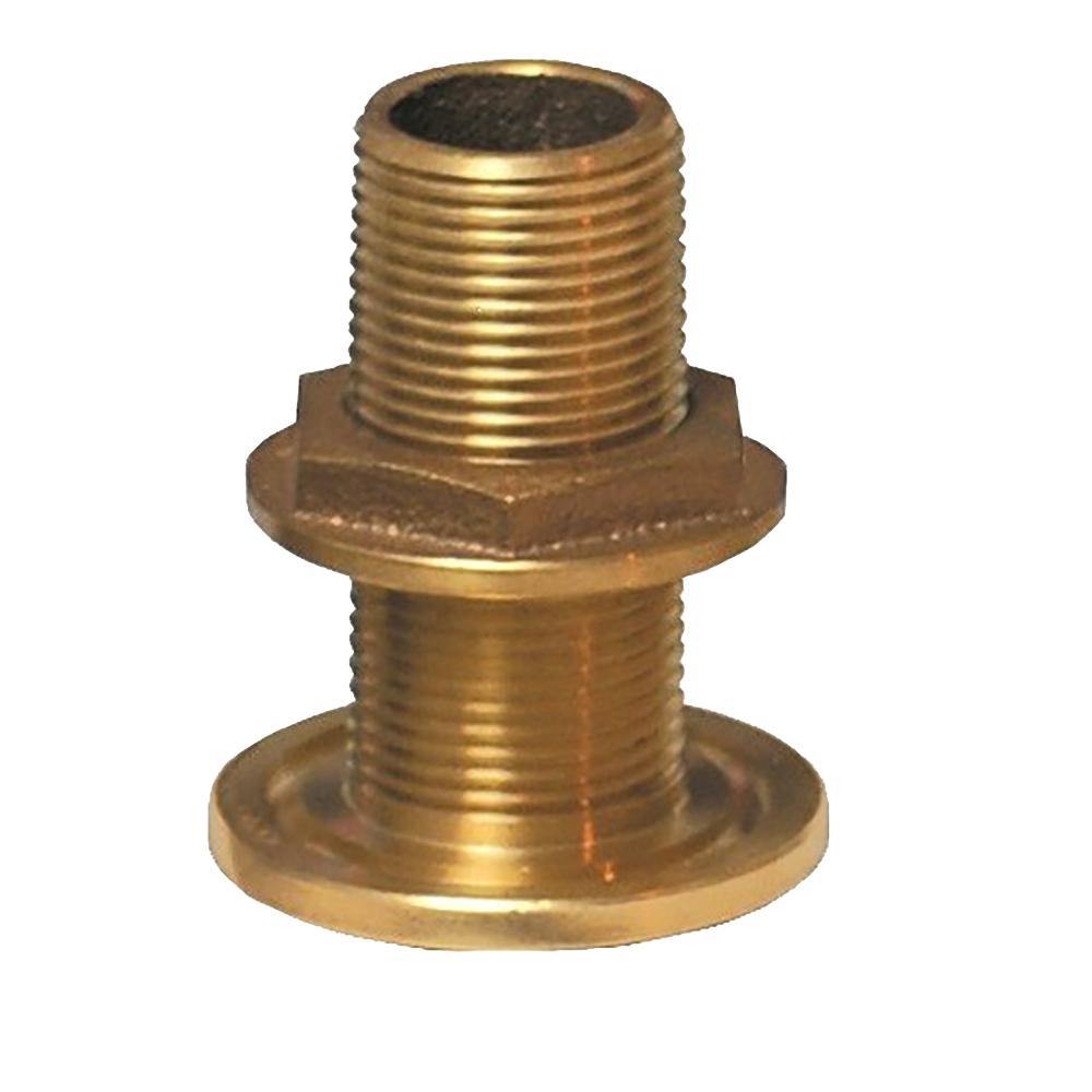 GROCO 1/2" NPS NPT Combo Bronze Thru-Hull Fitting w/Nut [TH-500-W] - Bulluna.com