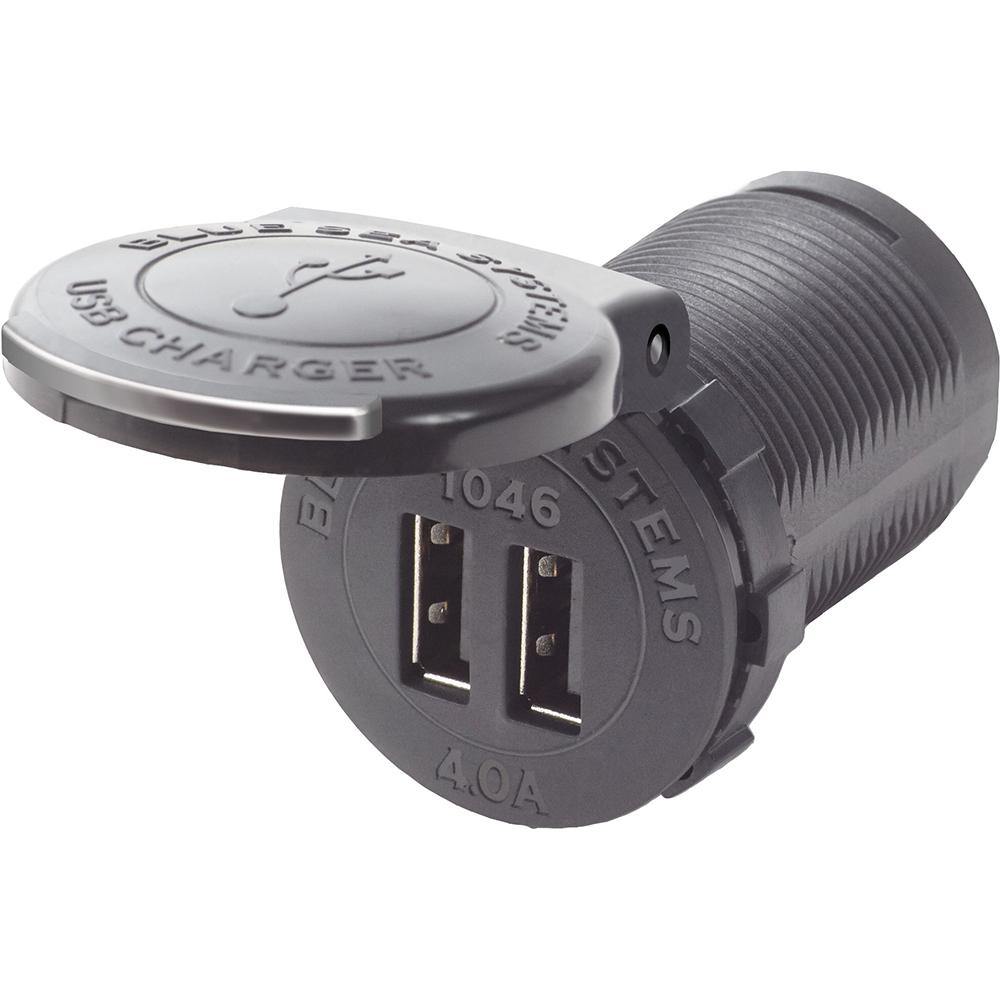 Blue Sea 1046 48V Dual USB Charger Socket Mount [1046] - Bulluna.com