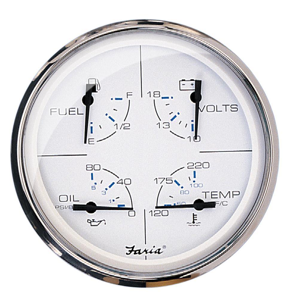 Faria Chesapeake White SS 5" Multifunction Gauge [33864] - Bulluna.com