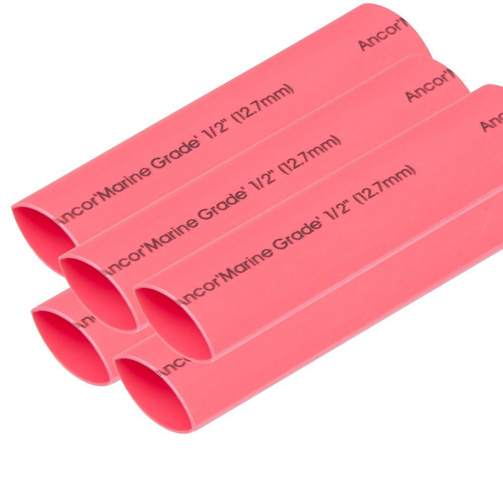 Ancor Heat Shrink Tubing 1/2" x 6" - Red - 5 Pieces [305606] - Bulluna.com