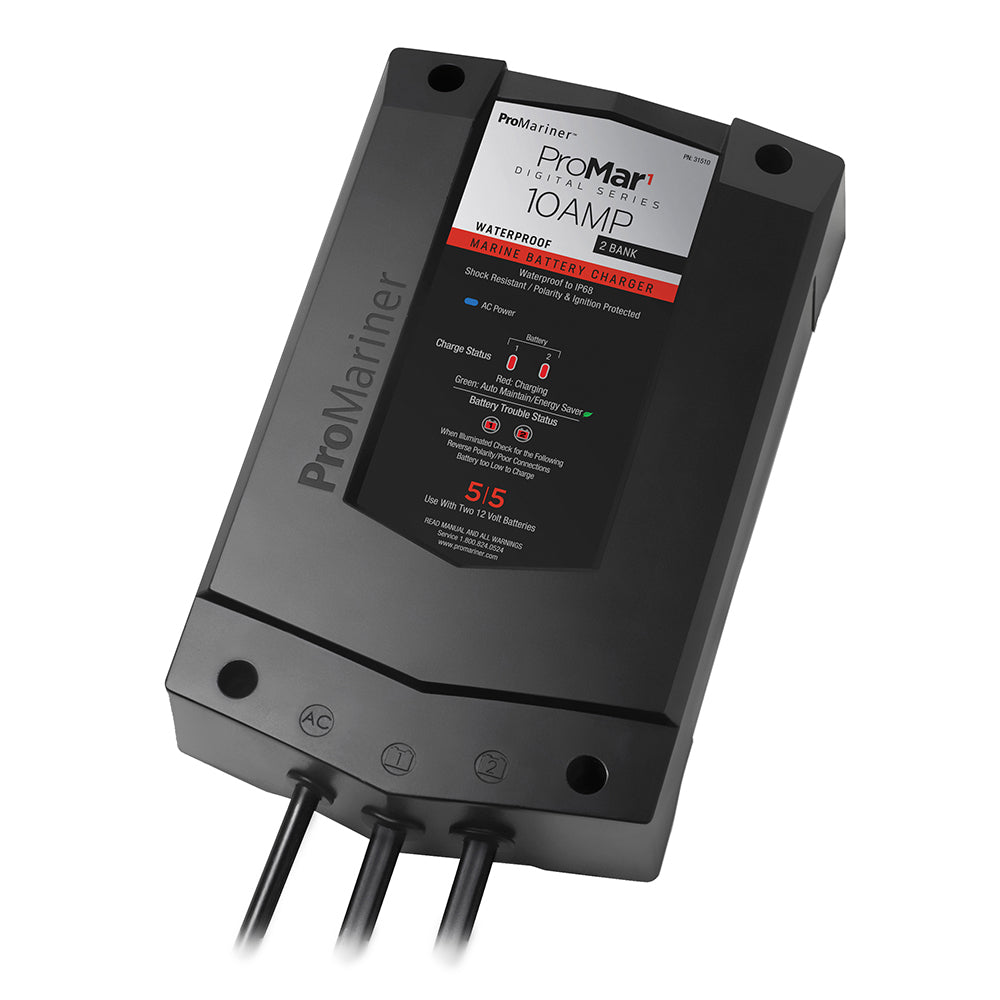 ProMariner ProMar1 DS Digital - 10 Amp - 2 Bank Charger [31510] - Bulluna.com