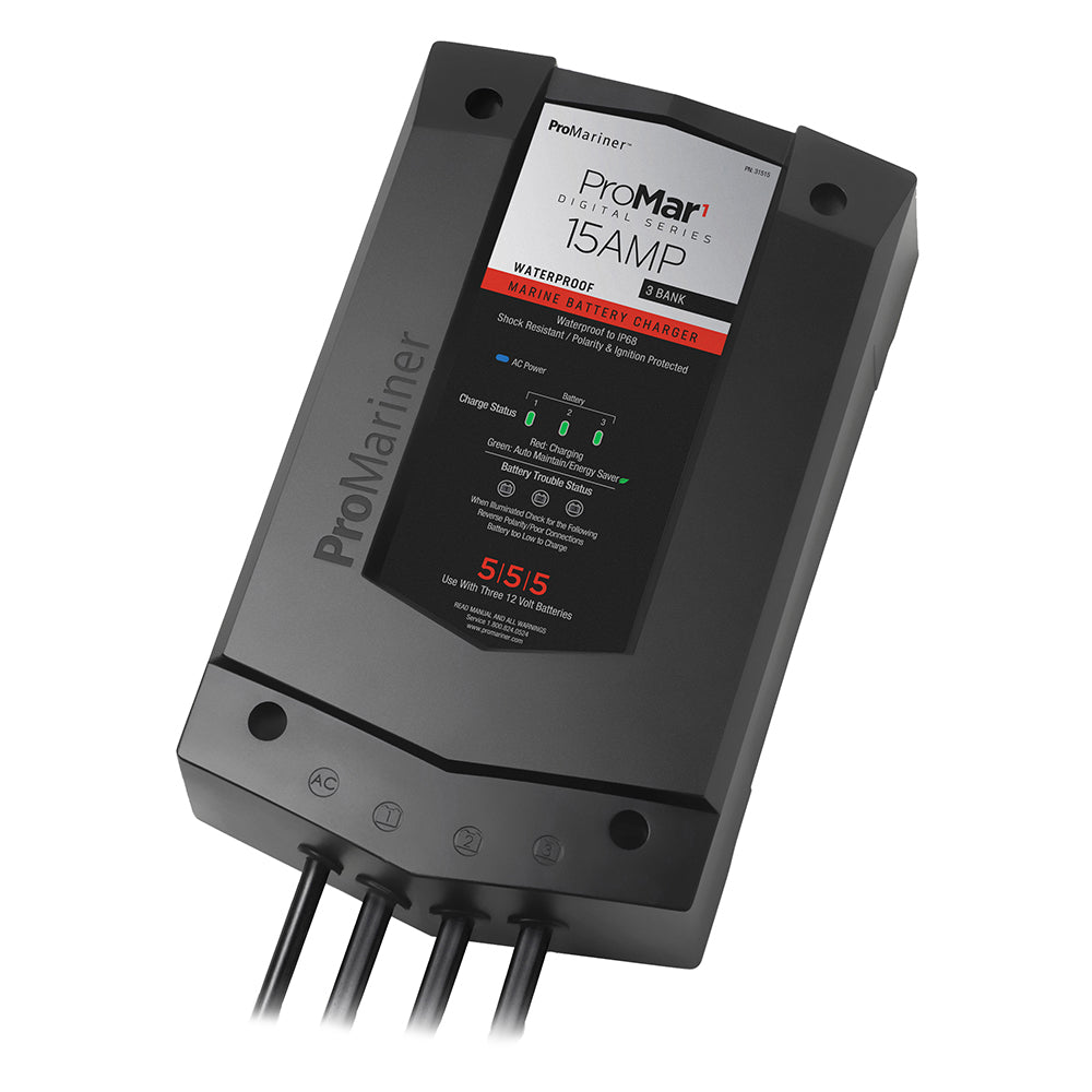 ProMariner ProMar1 DS Digital - 15 Amp - 3 Bank Charger [31515] - Bulluna.com