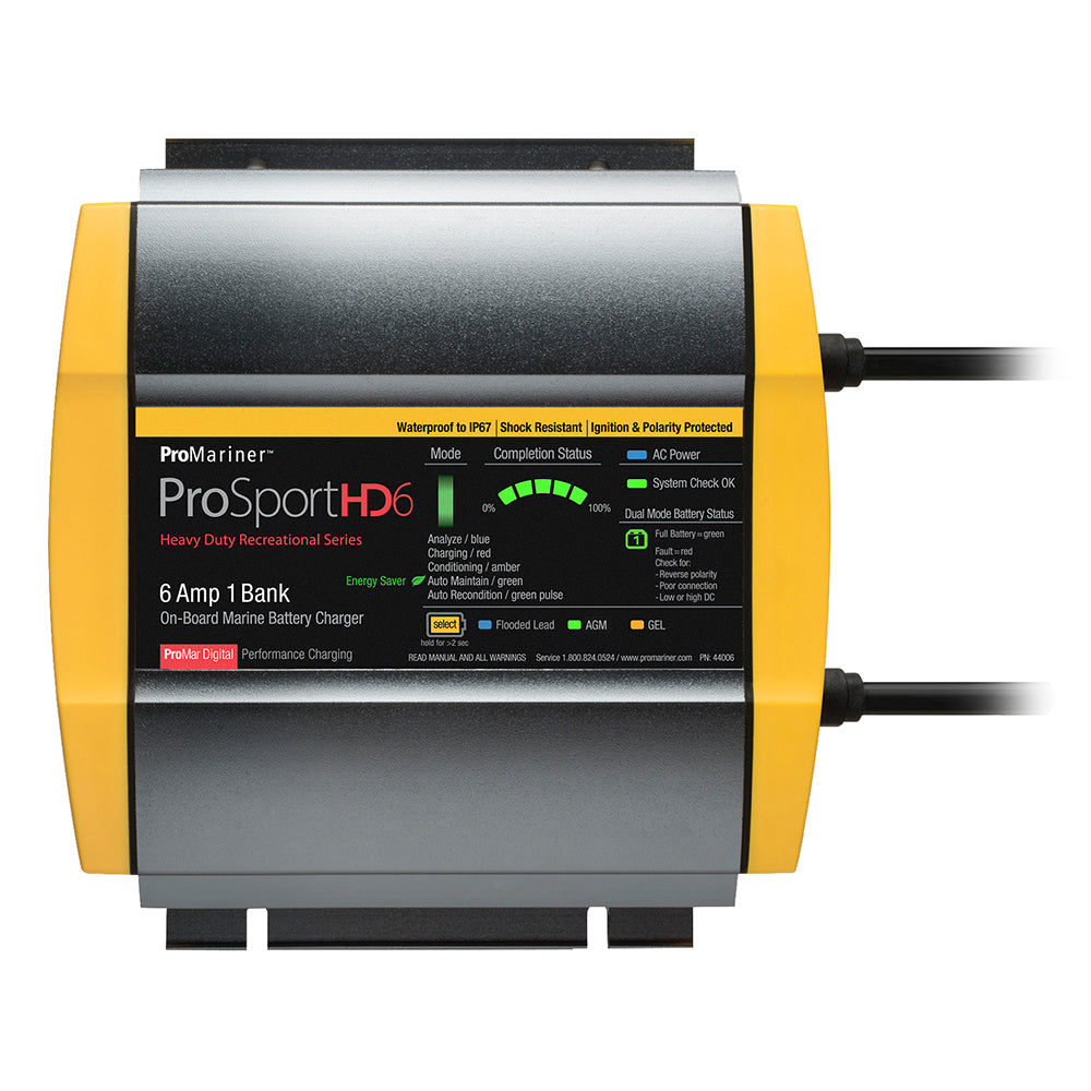 ProMariner ProSportHD 6 Gen 4 - 6 Amp - 1 Bank Battery Charger [44006] - Bulluna.com