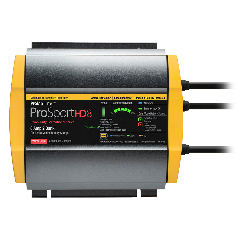 ProMariner ProSportHD 8 Gen 4 - 8 Amp - 2 Bank Battery Charger [44008] - Bulluna.com