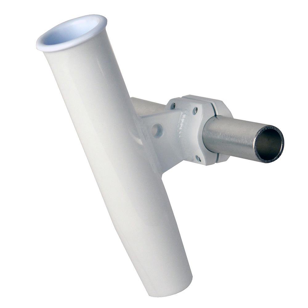 C. E. Smith Aluminum Horizontal Clamp-On Rod Holder 1-5/16" OD White - Powdercoat w/Sleeve [53711] - Bulluna.com