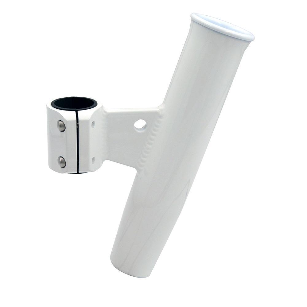 C.E. Smith Aluminum Vertical Clamp-On Rod Holder 1-2/3" OD White Powdercoat w/Sleeve [53726] - Bulluna.com