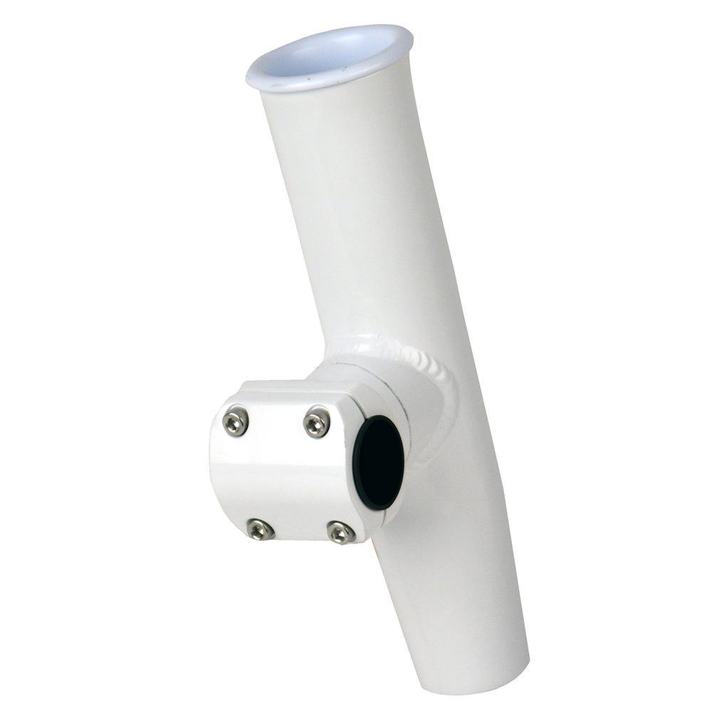 C.E. Smith Adjustable Mid Mount Rod Holder - 7/8" or 1" OD - White Powder Coat Aluminum w/Sleeve  Hex Key [53773] - Bulluna.com