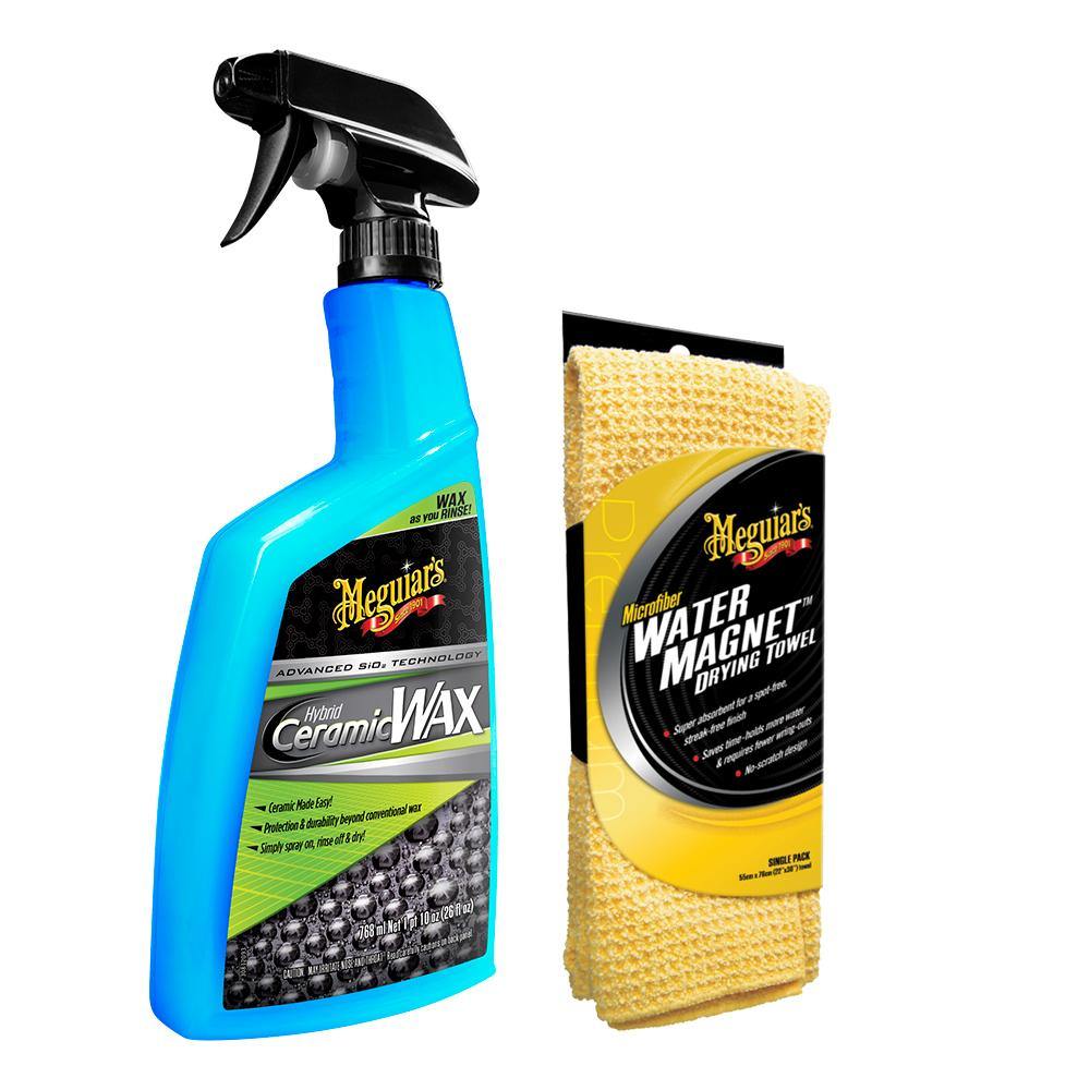 Meguiars Hybrid Ceramic Wax w/Water Magnet Microfiber Drying Towel - 22" x 30" [G190526-X2000KIT] - Bulluna.com