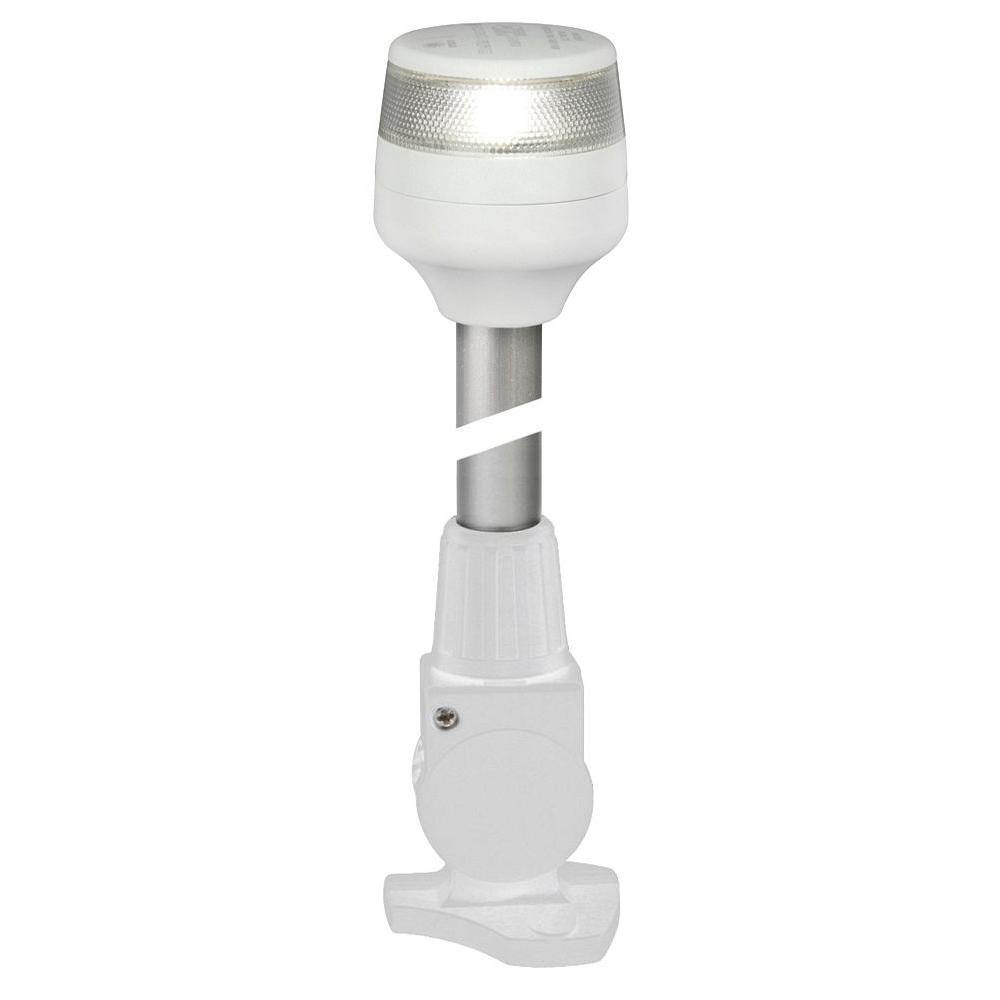 Hella Marine 2nm All Round White Fold Down Pole Navigation Lamp - 8" - White Base [980960291] - Bulluna.com