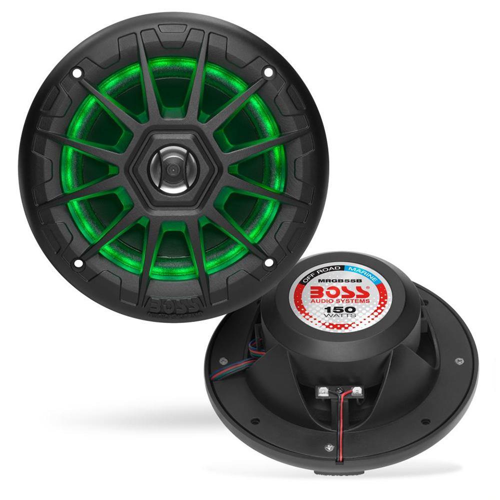 Boss Audio MRGB55B 5.25" Marine Speakers w/RGB Lighting - Black [MRGB55B] - Bulluna.com