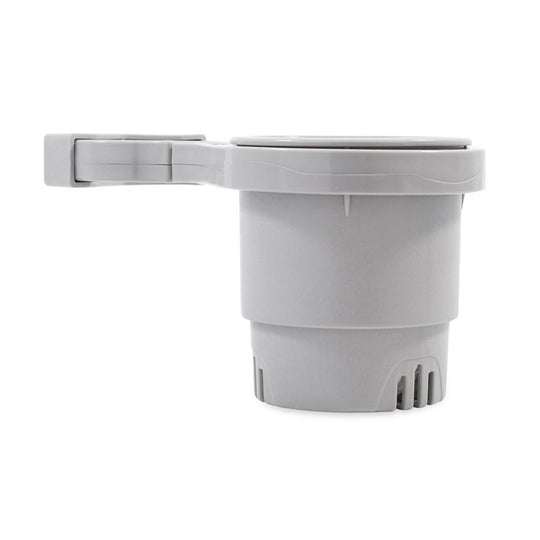 Camco Clamp-On Rail Mounted Cup Holder - Small for Up to 1-1/4" Rail - Grey [53093] - Bulluna.com