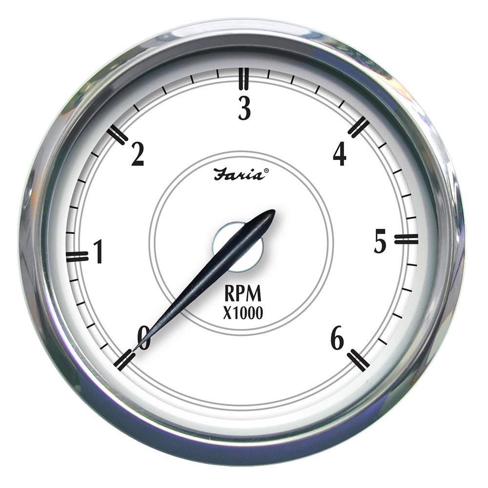 Faria Newport SS 5" Tachometer f/Gas Inboard - 6000 RPM [45013] - Bulluna.com