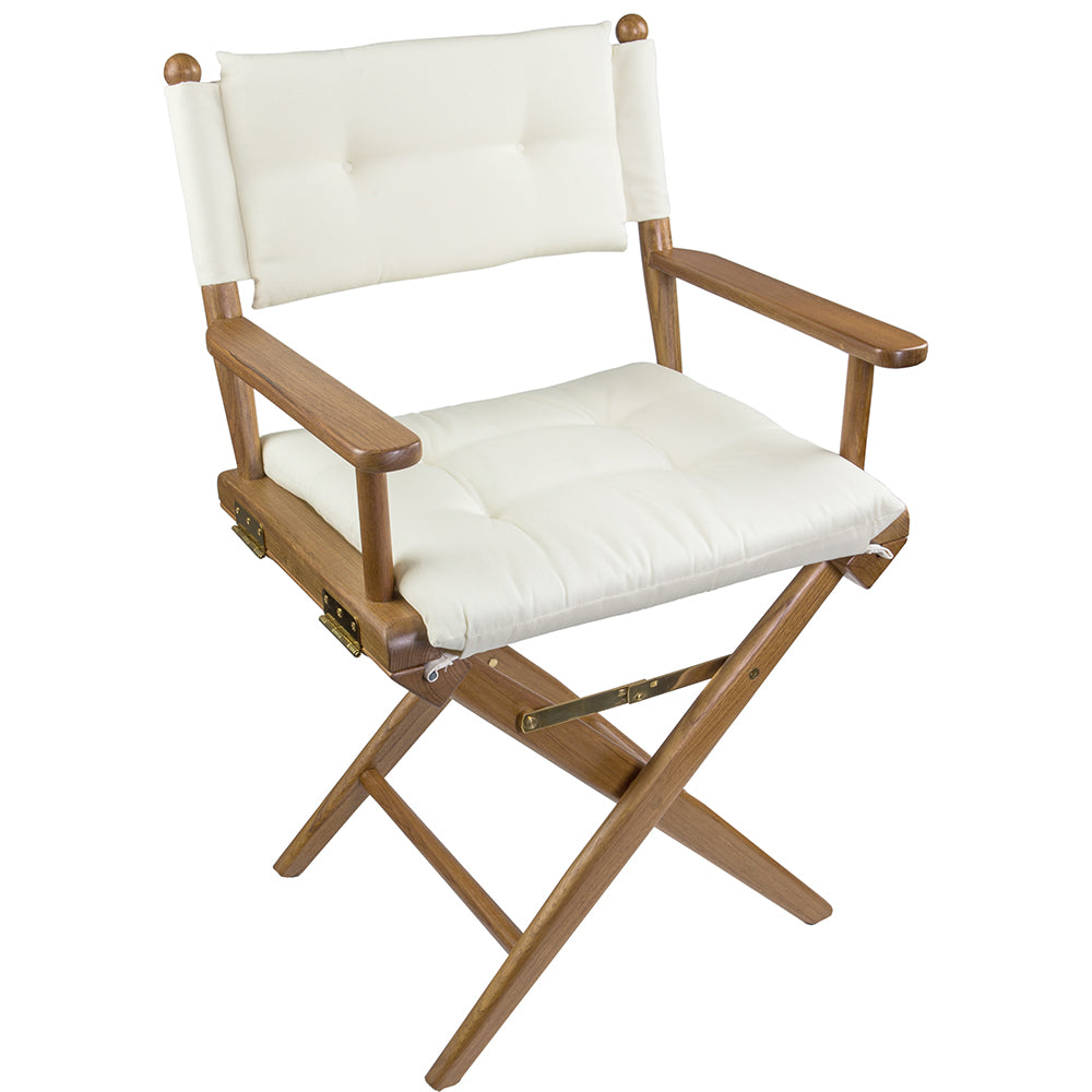 Whitecap Directors Chair w/Cream Cushion - Teak [61043] - Bulluna.com