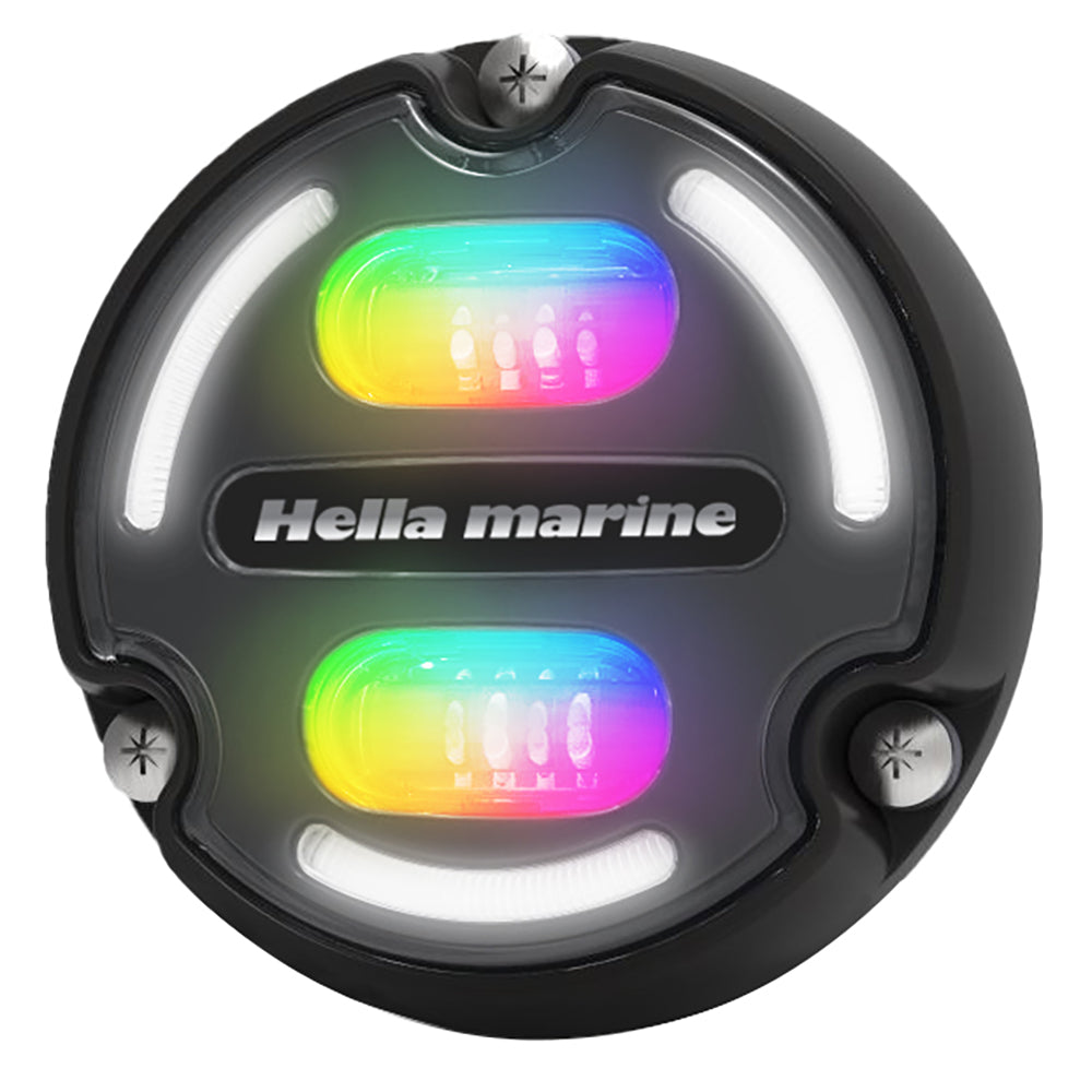 Hella Marine A2 RGB Underwater Light - 3000 Lumens - Black Housing - Charcoal Lens w/Edge Light [016148-001] - Bulluna.com