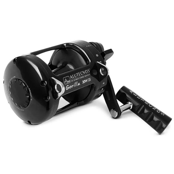 Alutecnos Albacore Gorilla 30 Wide Two Speed Reel - Black - Bulluna.com