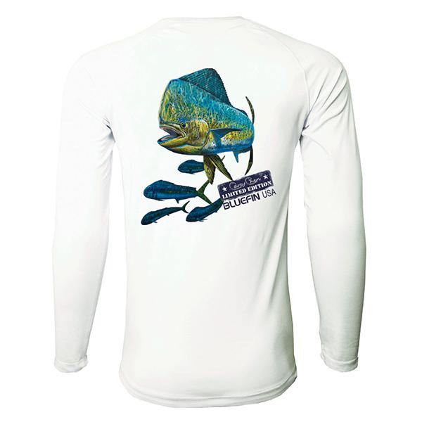 Bluefin USA Second Skin White Carey Chen Mahi Fish Long Sleeve Sun Shirt - Bulluna.com