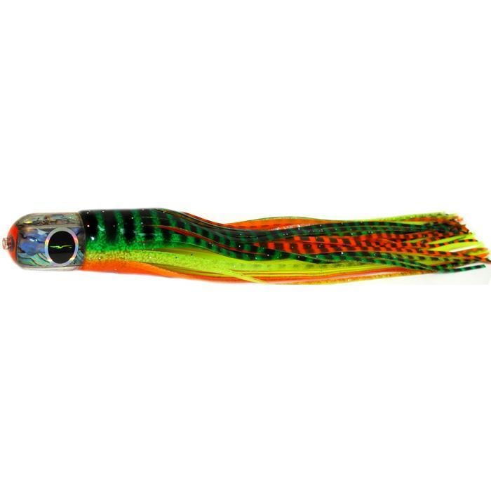 Black Bart Punisher Medium Heavy Tackle Lure - Green Orange Tiger/Orange Yellow Tiger - Bulluna.com