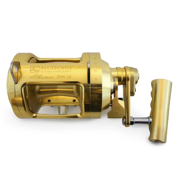 Alutecnos Albacore 30 Wide Two Speed Reel - Gold - Bulluna.com