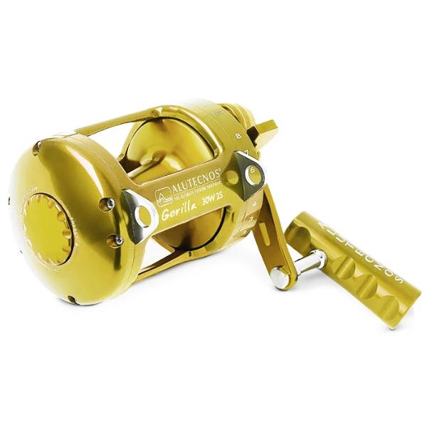 Alutecnos Albacore Gorilla 30 Wide Two Speed Reel - Gold - Bulluna.com