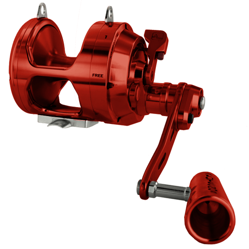 Alutecnos Albacore Gorilla 20 Two Speed Reel - Red - Bulluna.com