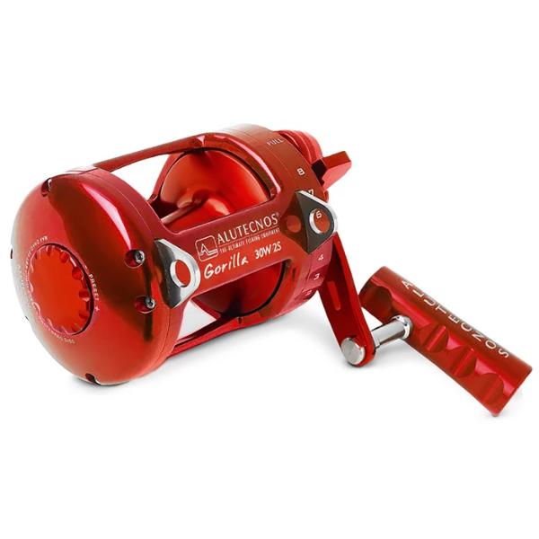 Alutecnos Albacore Gorilla 30 Wide Two Speed Reel - Red - Bulluna.com