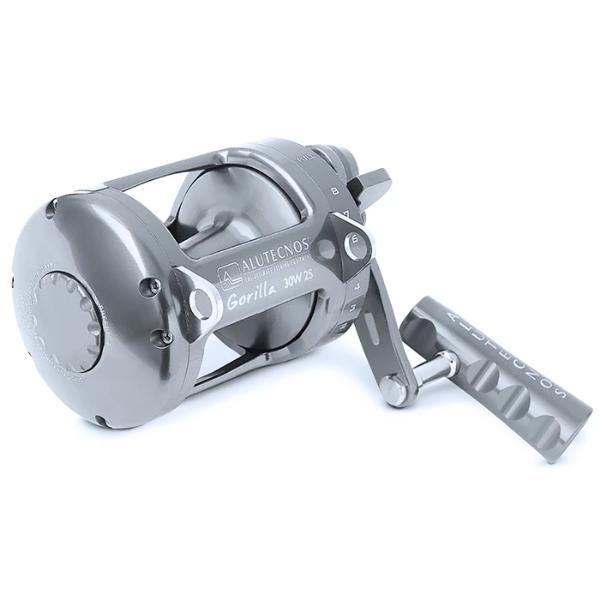 Alutecnos Albacore Gorilla 30 Wide Two Speed Reel - Silver - Bulluna.com