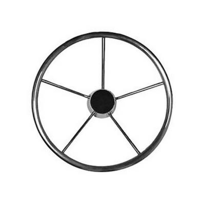 Marpac Stainless Steel Steering Wheel Without Control Knob - 5 Spoke Destroyer Type - 15 Inch Diameter - Bulluna.com